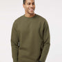LAT Mens The Statement Fleece Crewneck Sweatshirt - Military Green/Black - NEW