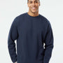 LAT Mens The Statement Fleece Crewneck Sweatshirt - Navy Blue/Titanium Grey - NEW