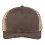 Richardson Hats Mens 112+ R-Flex Adjustable Trucker Hat - Brown/Khaki