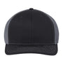 Richardson Hats Mens 112+ R-Flex Adjustable Trucker Hat - Black/Graphite Grey