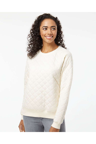Boxercraft R08 Womens Quilted Crewneck Sweatshirt Natural Model Front