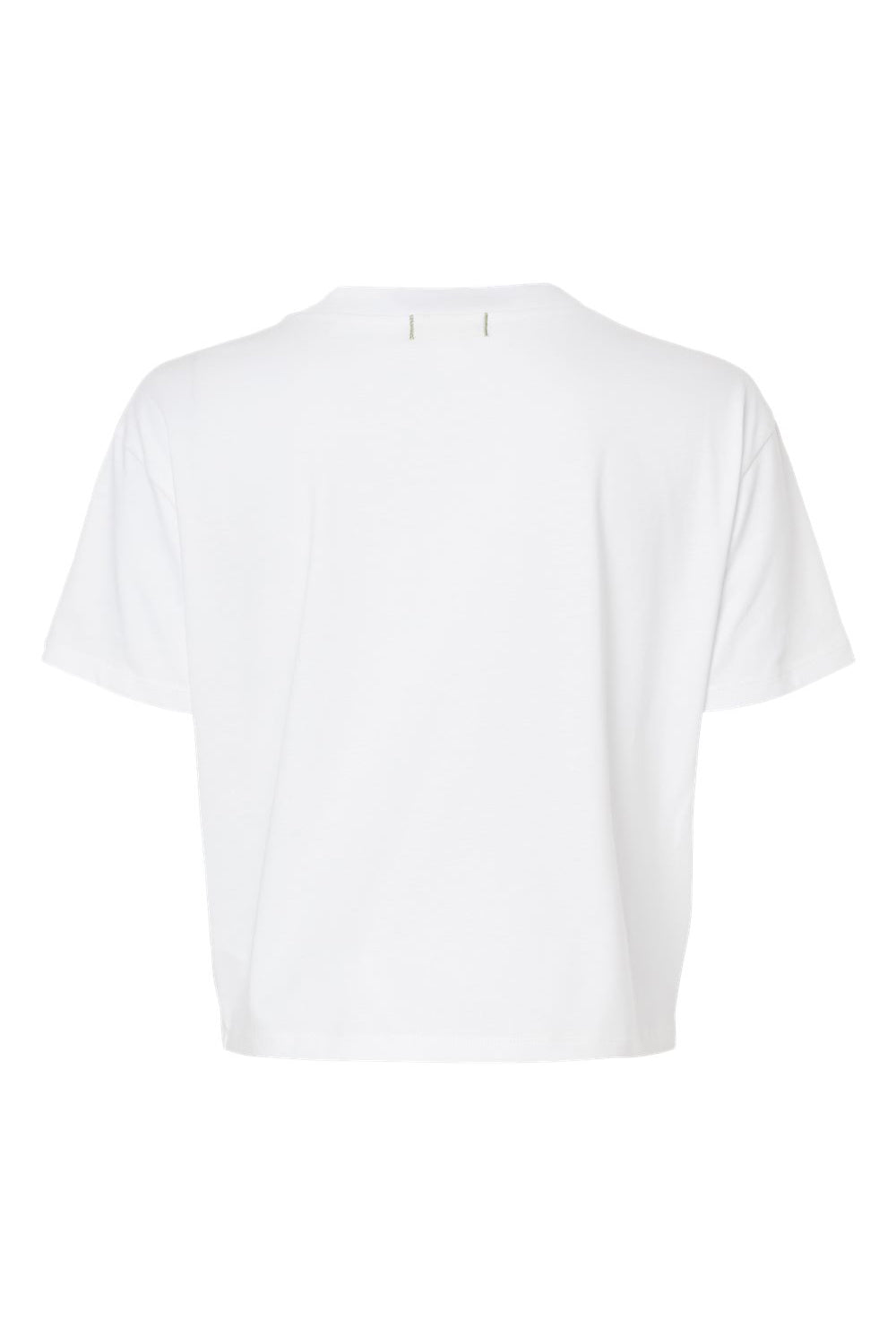 Alternative 5114C Womens Headliner Cropped Go To Short Sleeve Crewneck T-Shirt White Flat Back