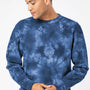 Independent Trading Company Mens Tie-Dye Crewneck Sweatshirt - Navy Blue