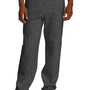 Jerzees Mens NuBlend Pill Resistant Fleece Open Bottom Sweatpants w/ Pockets - Heather Black