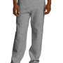 Jerzees Mens NuBlend Pill Resistant Fleece Open Bottom Sweatpants w/ Pockets - Oxford Grey