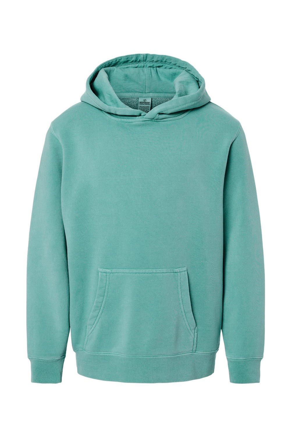 Independent Trading Co. PRM1500Y Youth Pigment Dyed Hooded Sweatshirt Hoodie Mint Green Flat Front
