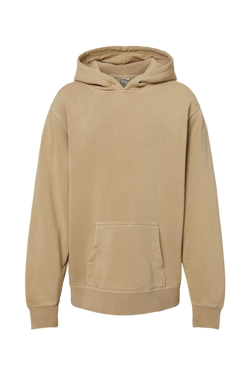 Independent Trading Co. PRM1500Y Youth Pigment Dyed Hooded Sweatshirt Hoodie Sandstone Brown Flat Front