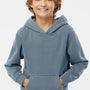 Independent Trading Company Youth Pigment Dyed Hooded Sweatshirt Hoodie w/ Pouch Pocket - Slate Blue