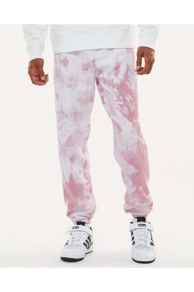 Dyenomite 973VR Mens Dream Tie Dyed Sweatpants Rose Crystal Model Front