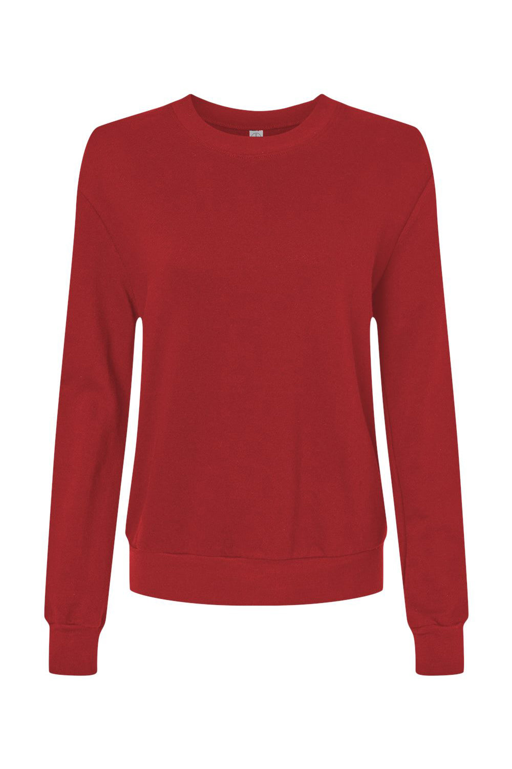 Alternative 9903ZT Womens Eco Washed Throwback Crewneck Sweatshirt Faded Red Flat Front