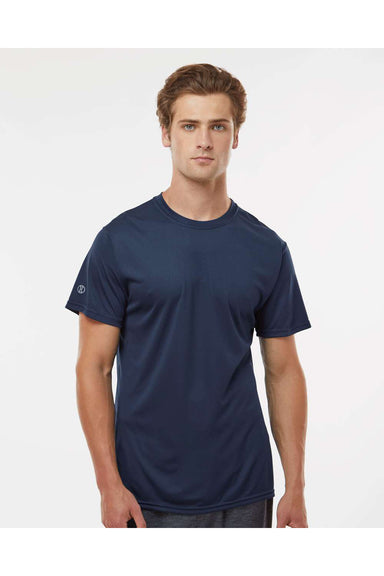 Holloway 222818 Mens Momentum Short Sleeve Crewneck T-Shirt Navy Blue Model Front