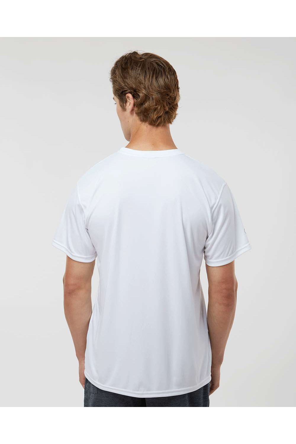 Holloway 222818 Mens Momentum Short Sleeve Crewneck T-Shirt White Model Back
