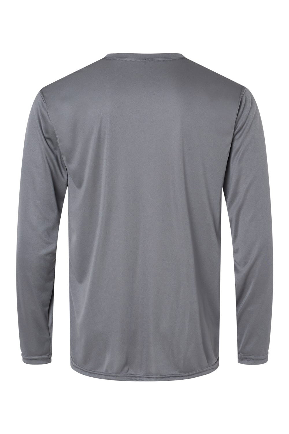 Holloway 222822 Mens Momentum Long Sleeve Crewneck T-Shirt Graphite Grey Flat Back