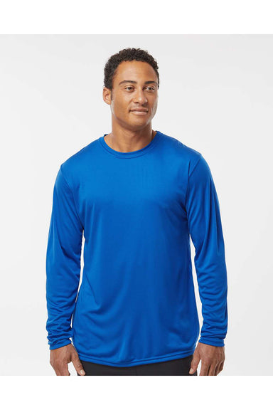 Holloway 222822 Mens Momentum Long Sleeve Crewneck T-Shirt Royal Blue Model Front