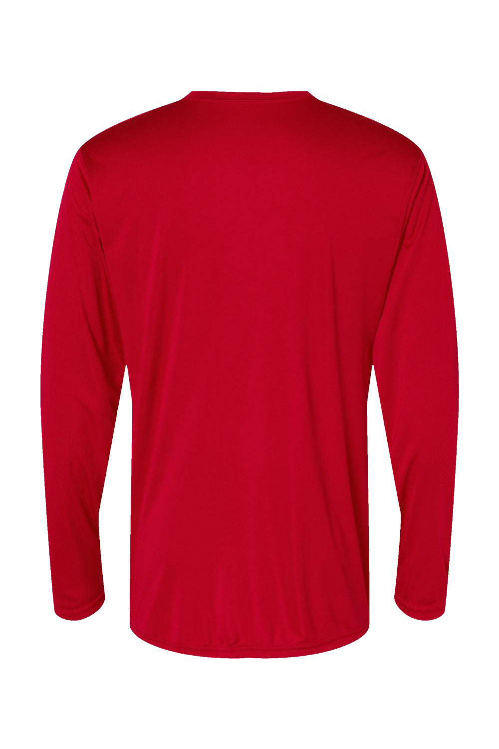Holloway 222822 Mens Momentum Long Sleeve Crewneck T-Shirt Scarlet Red Flat Back