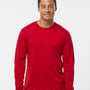 Holloway Mens Momentum Moisture Wicking Long Sleeve Crewneck T-Shirt - Scarlet Red - NEW