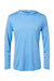 Holloway 222830 Mens Momentum Hooded Long Sleeve T-Shirt Hoodie Columbia Blue Flat Front