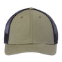 Atlantis Hats Mens Sustainable Recycled Three Snapback Trucker Hat - Olive Green/Black - Closeout