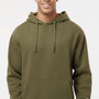 LAT Mens Elevated Fleece Basic Hooded Sweatshirt Hoodie w/ Pouch Pocket - Military Green