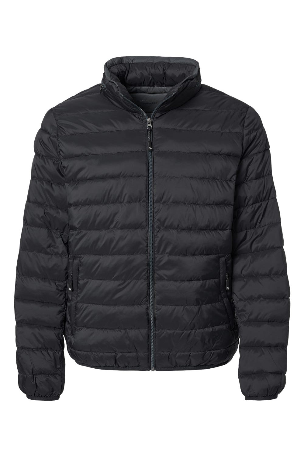 Weatherproof 211136 Mens PillowPac Full Zip Puffer Jacket Black Flat Front