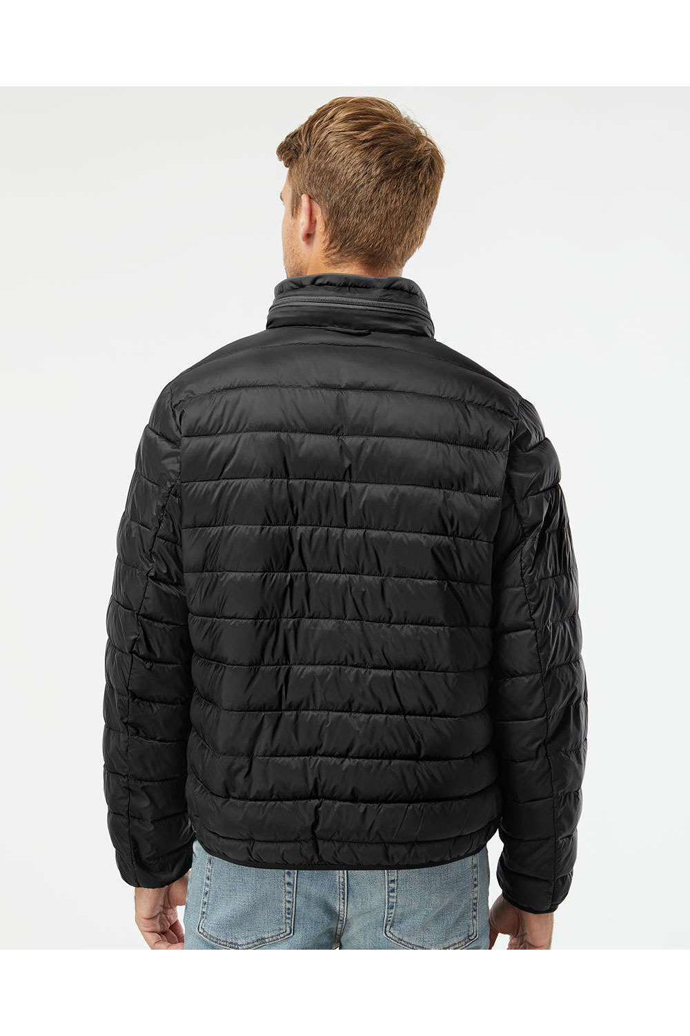 Weatherproof 211136 Mens PillowPac Full Zip Puffer Jacket Black Model Back