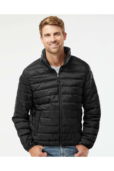 Weatherproof 211136 Mens PillowPac Full Zip Puffer Jacket Black Model Front