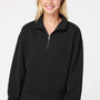MV Sport Womens Sueded Fleece 1/4 Zip Sweatshirt - Black