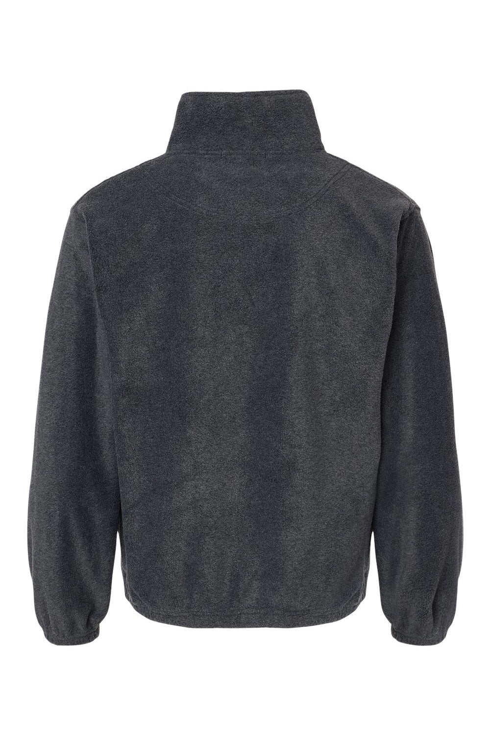 Burnside 3052 Mens Polar Fleece 1/4 Zip Sweatshirt Heather Charcoal Grey Flat Back
