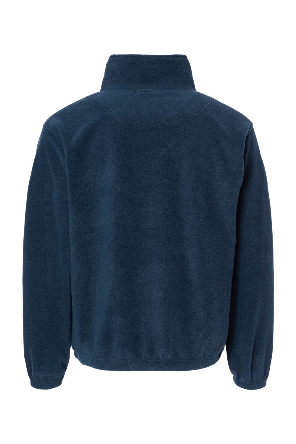 Burnside 3052 Mens Polar Fleece 1/4 Zip Sweatshirt Navy Blue Flat Back