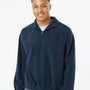 Burnside Mens Polar Fleece 1/4 Zip Sweatshirt - Navy Blue - NEW