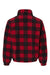 Burnside 3052 Mens Polar Fleece 1/4 Zip Sweatshirt Red/Black Buffalo Flat Back