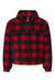Burnside 3052 Mens Polar Fleece 1/4 Zip Sweatshirt Red/Black Buffalo Flat Front