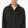 Burnside Mens Polar Fleece Full Zip Sweatshirt w/ Pockets - Black
