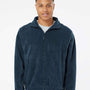 Burnside Mens Polar Fleece Full Zip Sweatshirt - Navy Blue - NEW