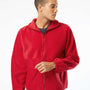 Burnside Mens Polar Fleece Full Zip Sweatshirt - Red - NEW