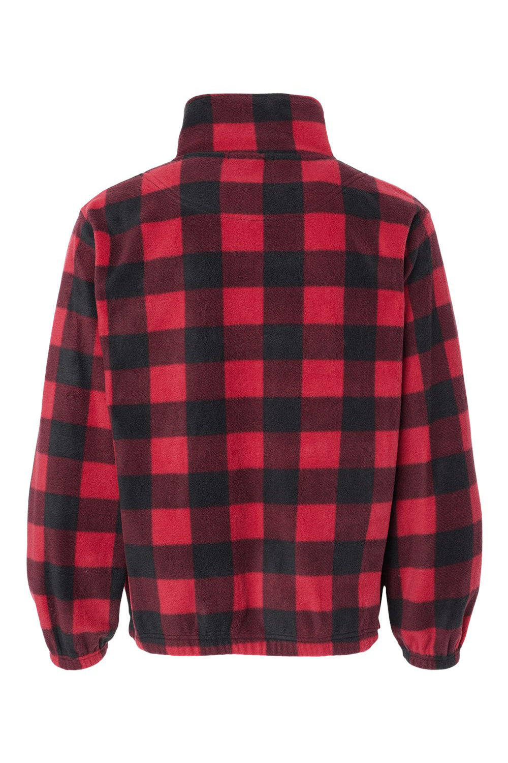 Burnside 3062 Mens Polar Fleece Full Zip Sweatshirt Red/Black Flat Back