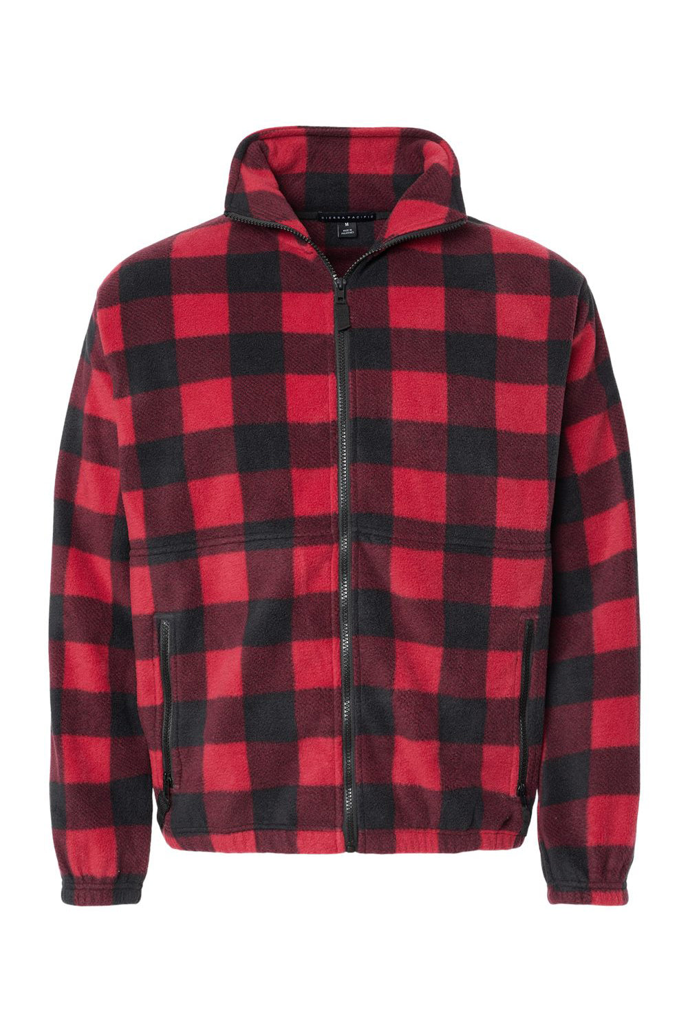 Burnside 3062 Mens Polar Fleece Full Zip Sweatshirt Red/Black Flat Front