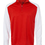 Badger Mens Breakout Moisture Wicking 1/4 Zip Sweatshirt - Red/White - NEW