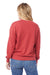 Alternative 9903ZT Womens Eco Washed Throwback Crewneck Sweatshirt Faded Red Model Back