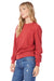 Alternative 9903ZT Womens Eco Washed Throwback Crewneck Sweatshirt Faded Red Model Side