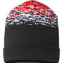 Cap America Hats Unisex USA Made Static Cuffed Beanie - Black/White/Red - Closeout