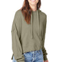 Alternative Womens Eco Washed Hooded Sweatshirt Hoodie - Military Green - NEW