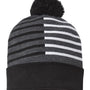 Cap America Hats Unisex USA Made Half Color Beanie - Black/White - Closeout