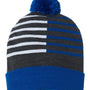 Cap America Hats Unisex USA Made Half Color Beanie - True Royal Blue/White - Closeout