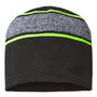 Cap America Hats Unisex USA Made Variegated Striped Beanie - Black/Neon Yellow - Closeout