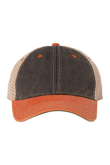 Legacy OFA Mens Old Favorite Trucker Hat Black/Orange/Khaki Flat Front