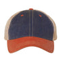 Legacy Mens Old Favorite Snapback Trucker Hat - Navy Blue/Orange/Khaki - NEW