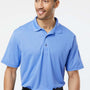Paragon Mens Saratoga Performance Moisture Wicking Mini Mesh Short Sleeve Polo Shirt - Bimini Blue