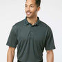 Paragon Mens Saratoga Performance Moisture Wicking Mini Mesh Short Sleeve Polo Shirt - Carbon Grey - NEW