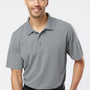 Paragon Mens Saratoga Performance Moisture Wicking Mini Mesh Short Sleeve Polo Shirt - Heather Grey
